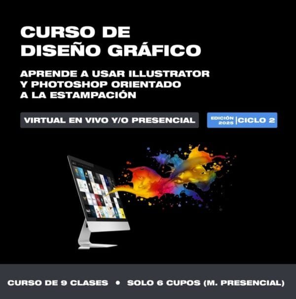 Curso de diseño gráfico: Aprende a usar Illustrator y photoshop orientado a la estampación