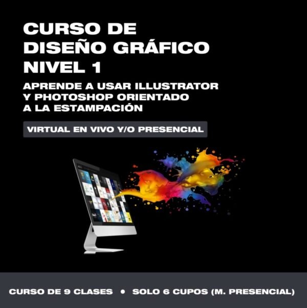 Curso de diseño gráfico nivel 1: Aprende a usar Illustrator y photoshop orientado a la estampación