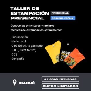 Taller de estampación presencial IBAGUÉ – Sábado 09 de agosto de 2025