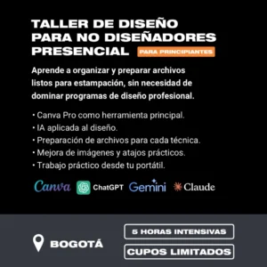 Taller de diseño para NO diseñadores presencial BOGOTÁ - Miércoles 16 de septiembre de 2026