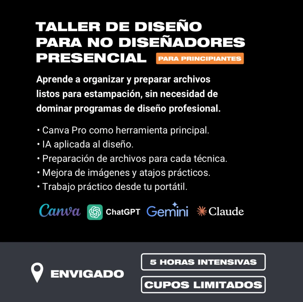 Taller de diseño para NO diseñadores presencial ENVIGADO - Domingo 30 de agosto de 2026